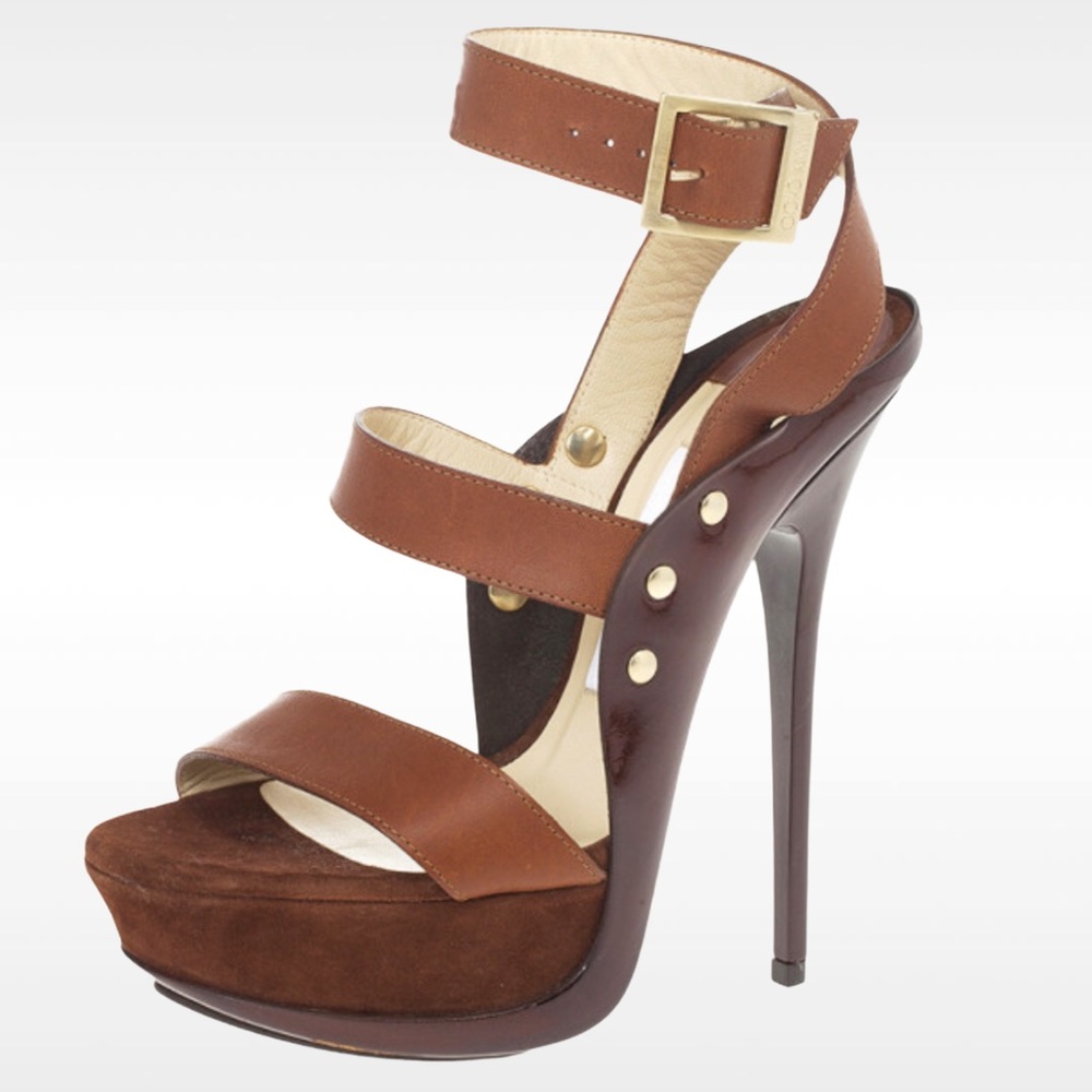 Size 37 1/2 Jimmy choo Halley heels in near mint!